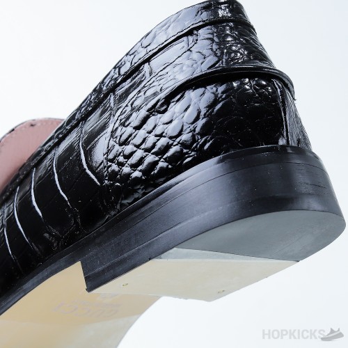 Men's Gucci Jordaan Crocodile Loafer Black (Dot Perfect)